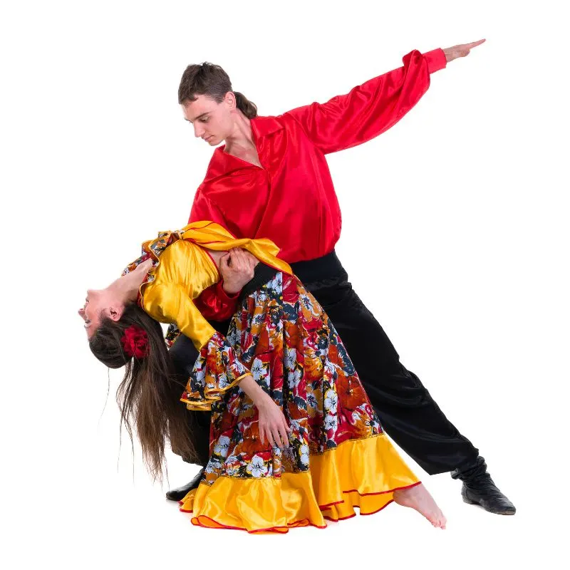 history of flamenco, a couple dancing flamenco