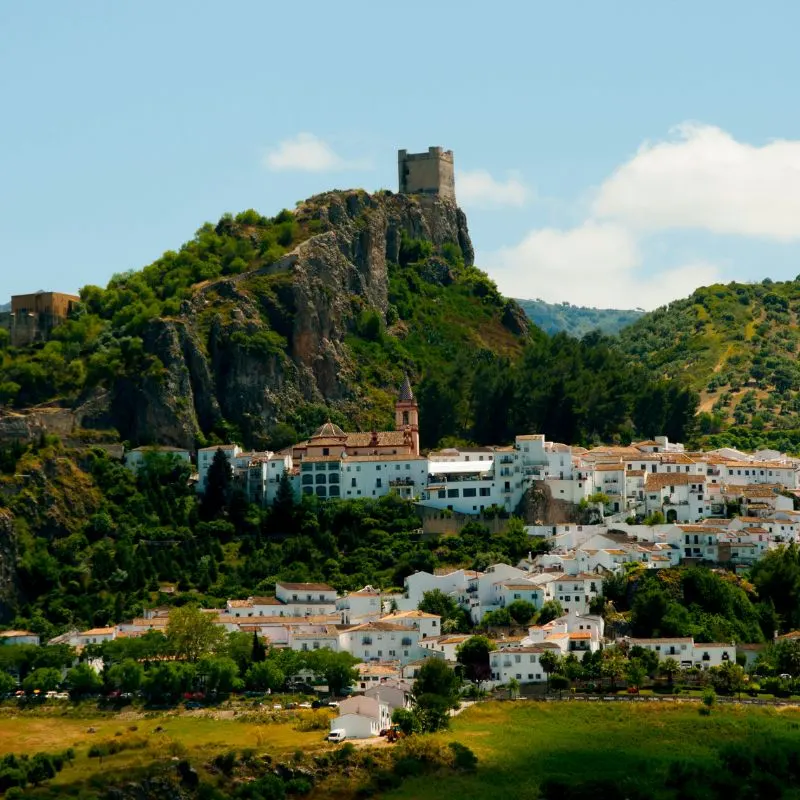 the white village of Zahara de la Sierra, Seville in Winter