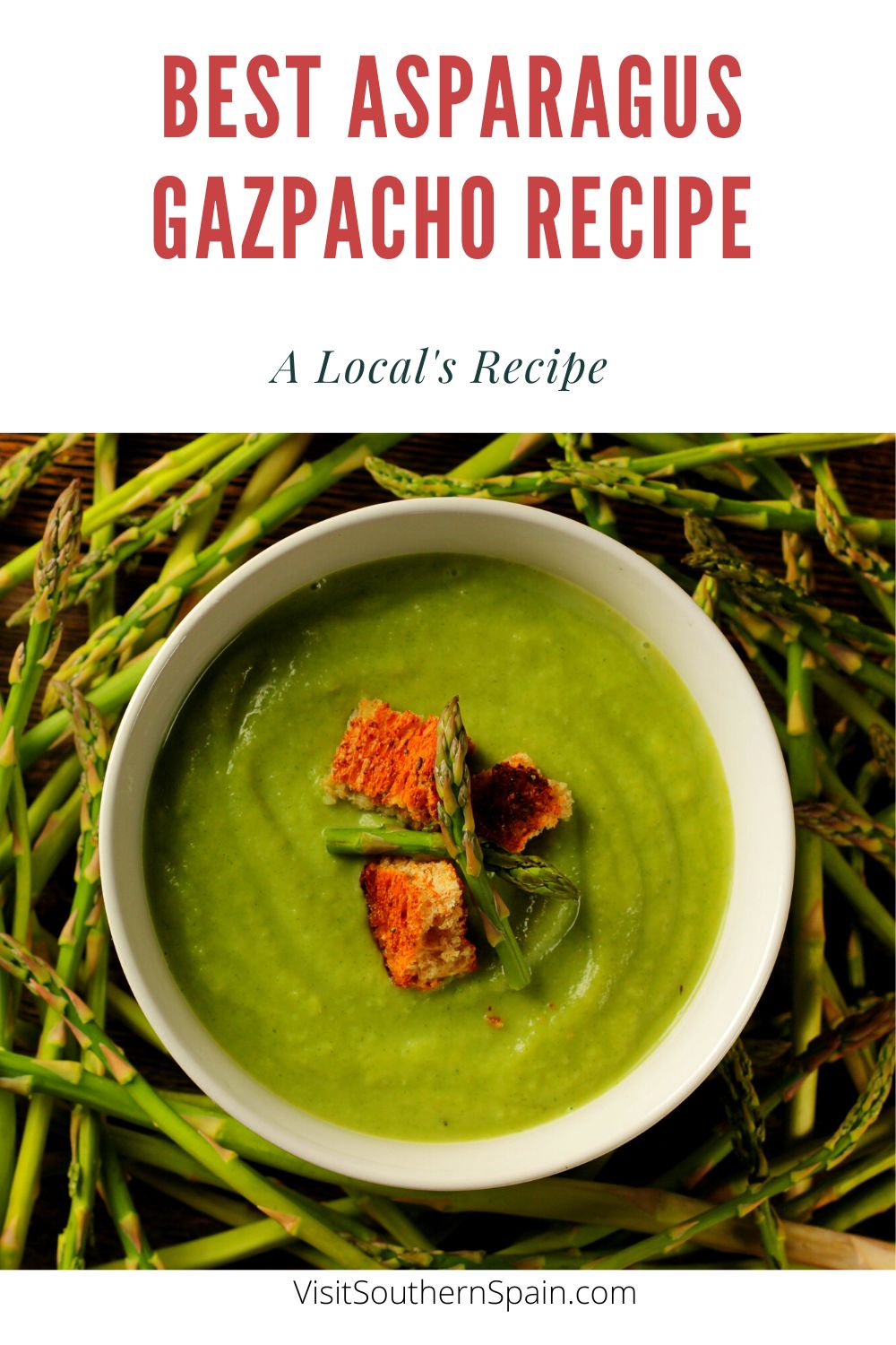Do you want to try the best asparagus gazpacho recipe? This cold asparagus soup is the perfect choice for summer, as it can help you fight the heat, as well as give you the nutrition you need. This is an easy asparagus soup that you can put together with only a few ingredients. Spaniards make this chilled asparagus soup as often as possible since the asparagus soup is healthy as well. Try the asparagus gazpacho and taste it for yourself. #asparagusgazpacho #coldasparagussoup #gazpacho #asparagus