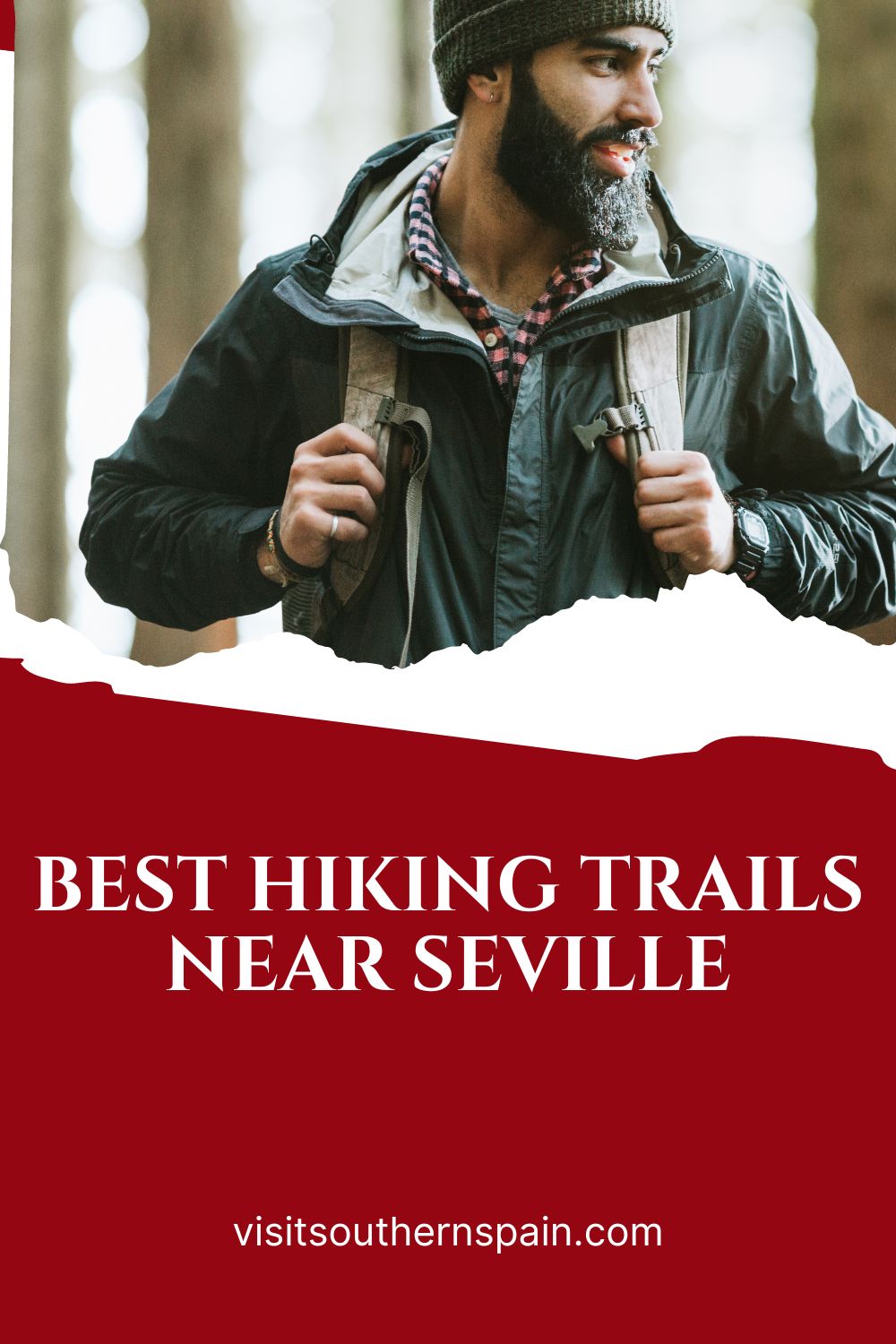Best hiking trails near seville, a man with a backpack that seems walking