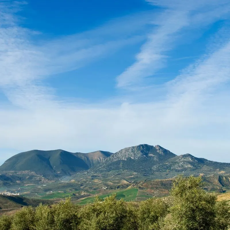 Rock of Algamitas, mountains on a blue sky