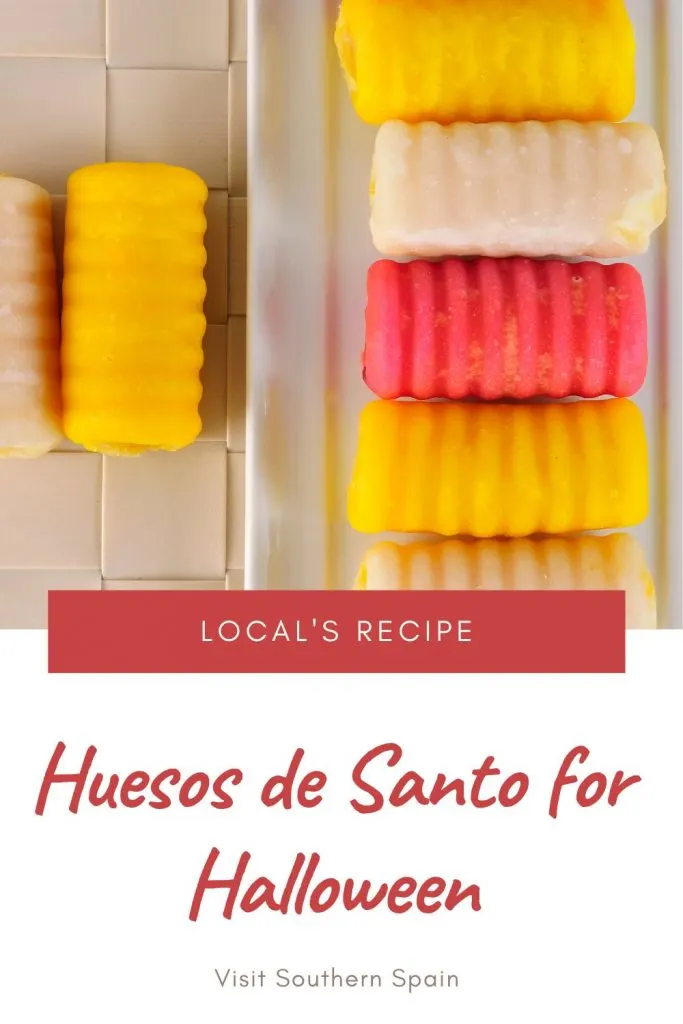 Do you want to try the Huesos de Santo Recipe? These Spanish Saint's bones are some of the most well-known recipes for Halloween. This is a marzipan dessert that is filled with delicious custard and you can find them all over Spain during Halloween. The huesos de santos recipe is very easy to make and you won't need a lot of ingredients to do it. Saint's bones are the best Halloween party desserts and kids will absolutely love them. #huesosdesantos #saintsbones #halloweentreat #marzipandessert