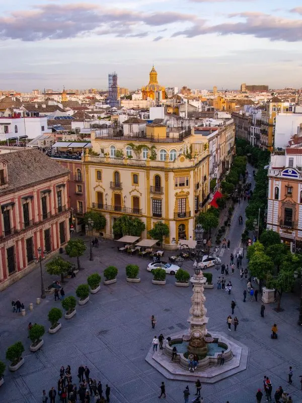 aerial view of a street in seville