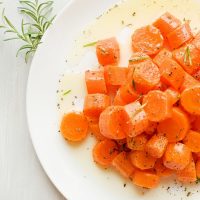 marinated carrots recipe served in a white plate