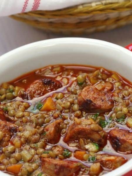 spanish lentil soup with chorizo