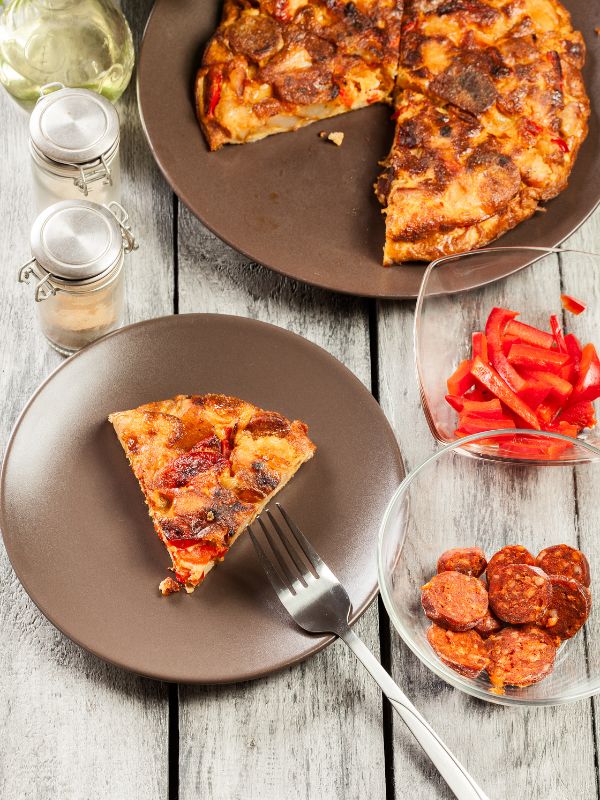 tortilla de patatas with chorizo