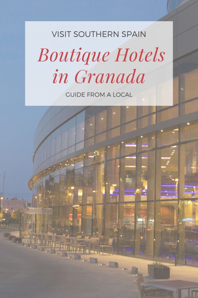 Outside of a hotel in granada. On top it's written Boutique hotels in granada.