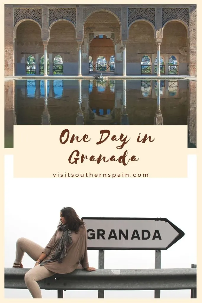 2 photos depicting Granada. In the middle it's written One day in Granada.