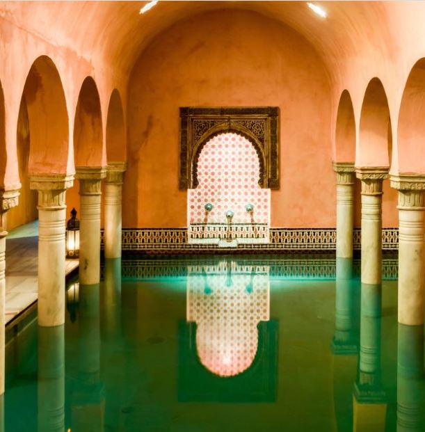 a pool at the Hamman al Andaluz, one of the best places to visit in Southern Spain in winter