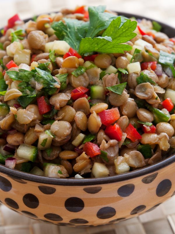 closeup with spanish lentil salad. 20 Best Spanish Vegetarian Tapas You Will Love