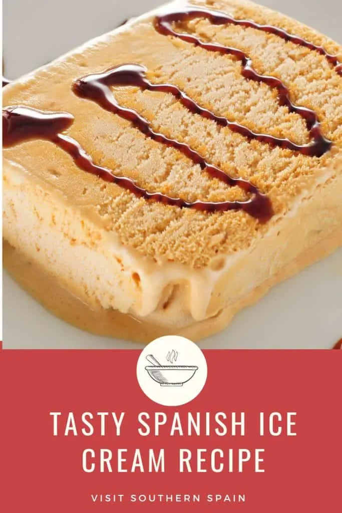 a pin with spanish ice cream with turron flavor