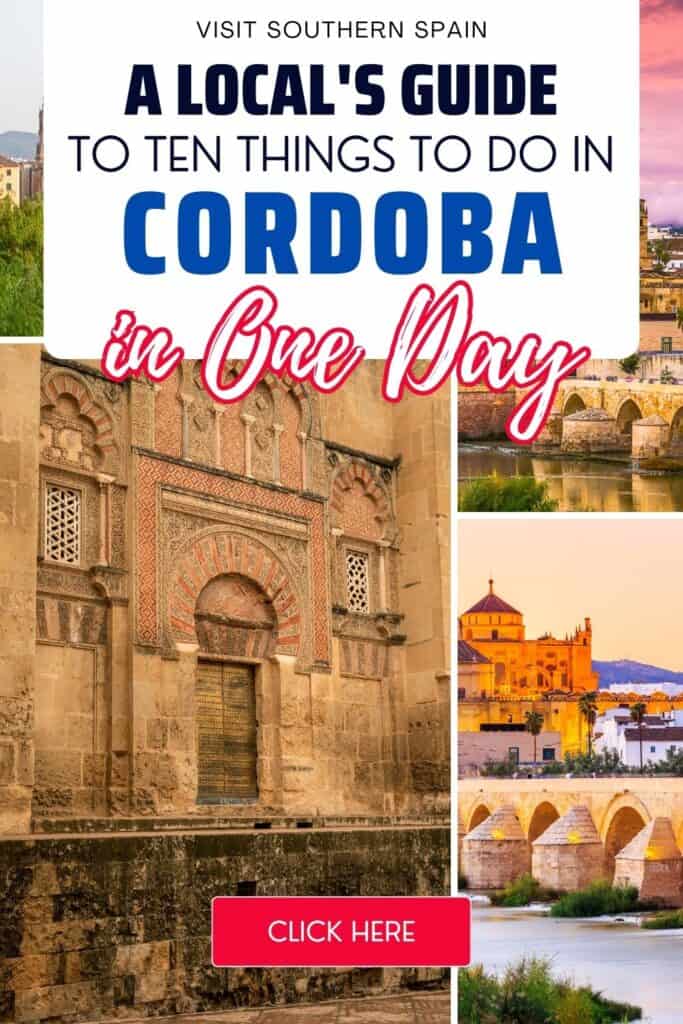 The photos are different part of Cordoba during the day. It is sunny and it shows beautiful parts of the town.