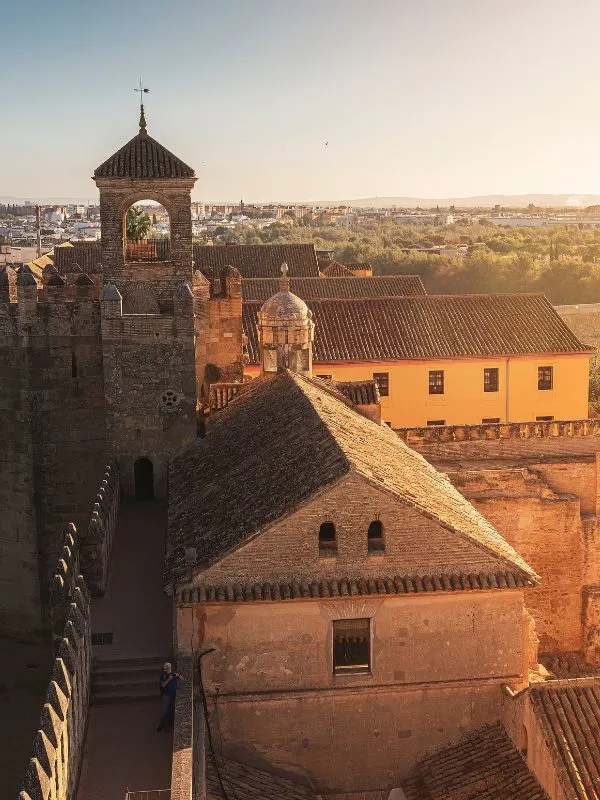 aerial view of Cordoba, Spain at sunset