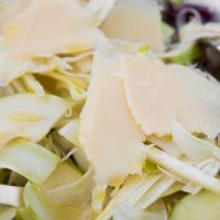 closeup with apple manchego salad from spain