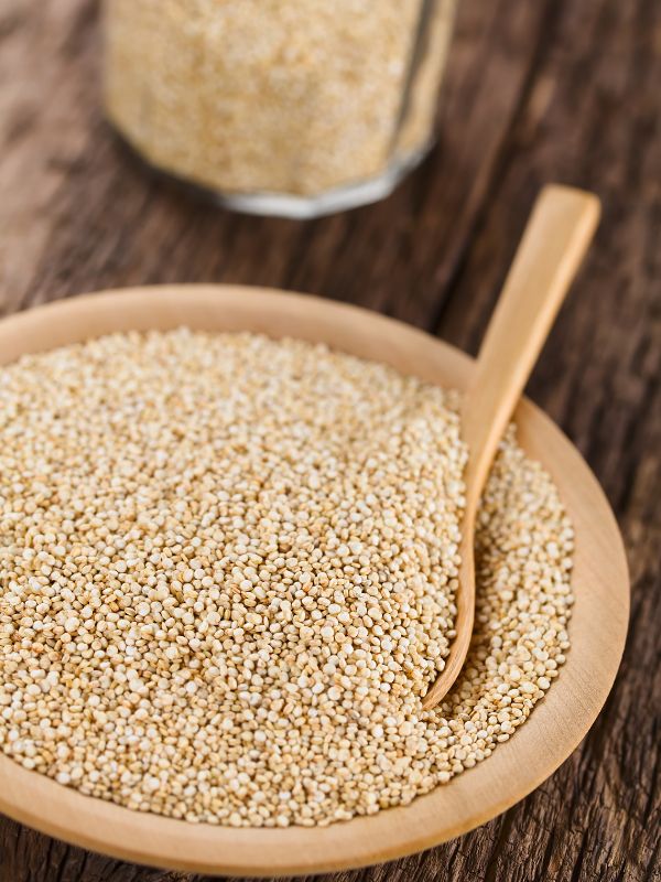 quinoa in a bowl for the quinoa spanish rice recipe