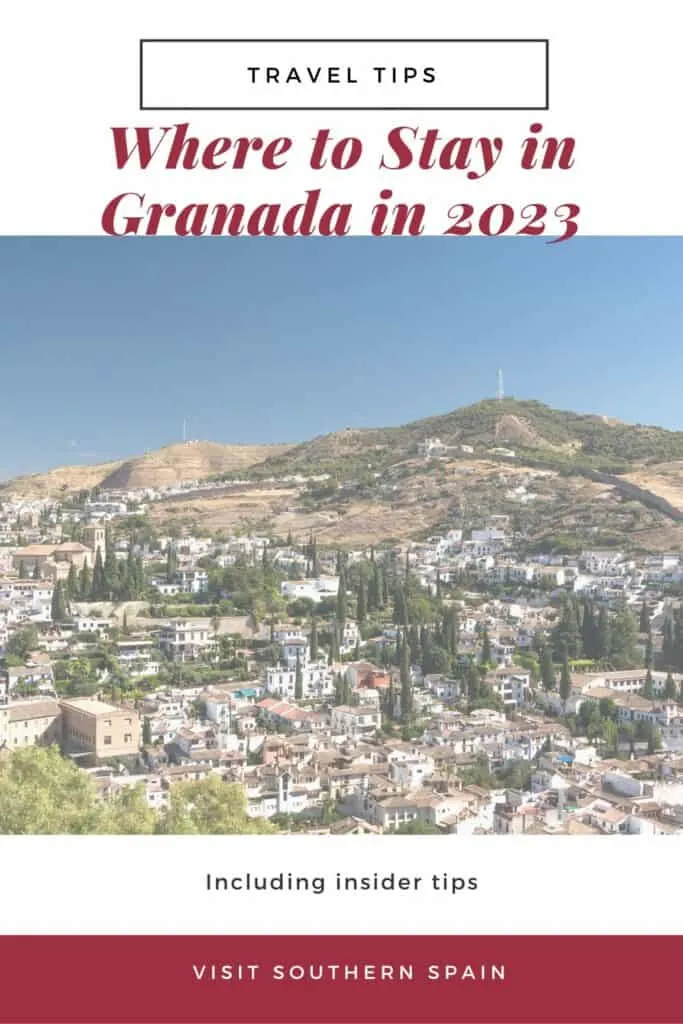 a pin with an aerial view of Granada