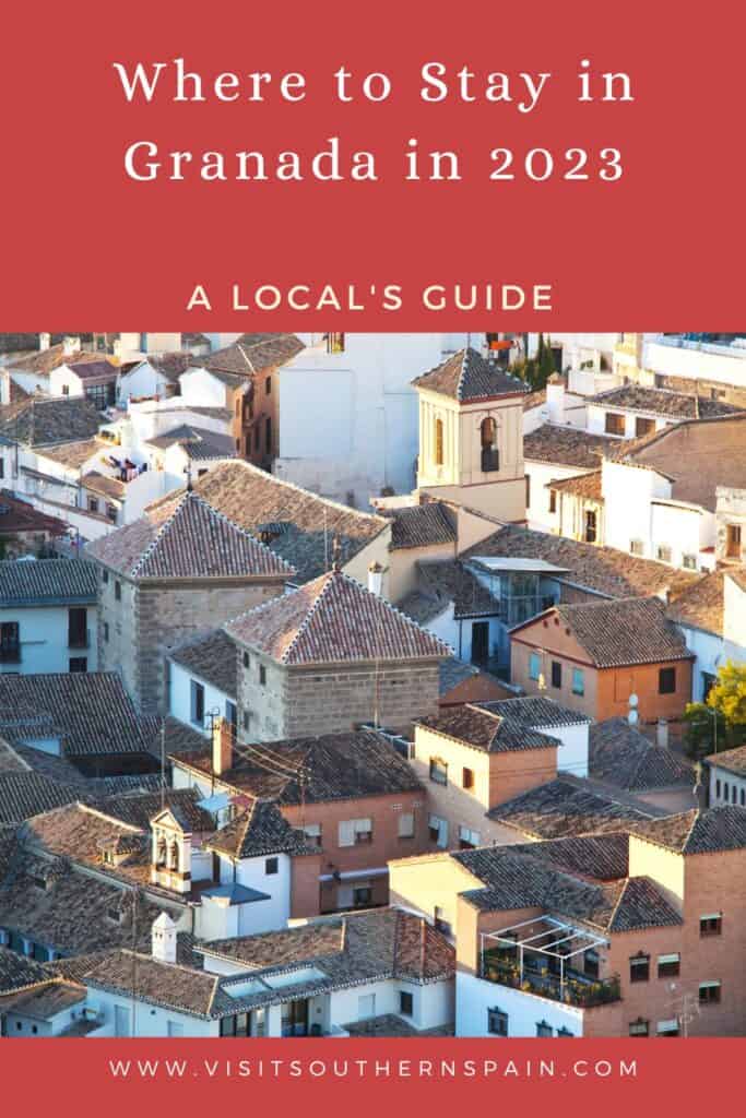 a pin with a district where to stay in Granada