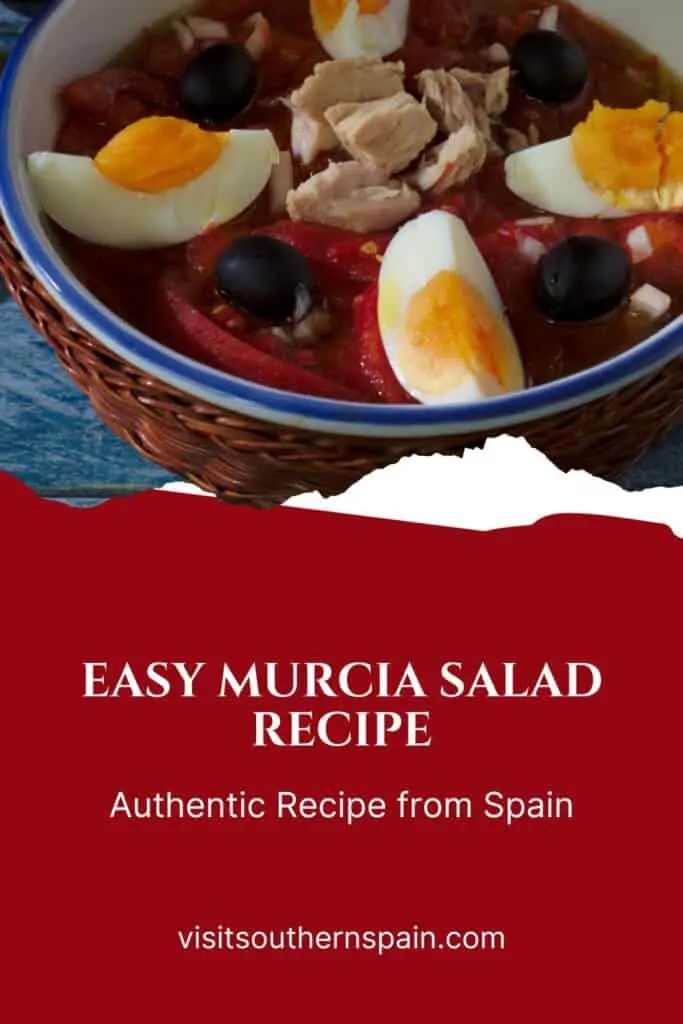a pin with murcia salad with tuna, tomatoes and eggs.
