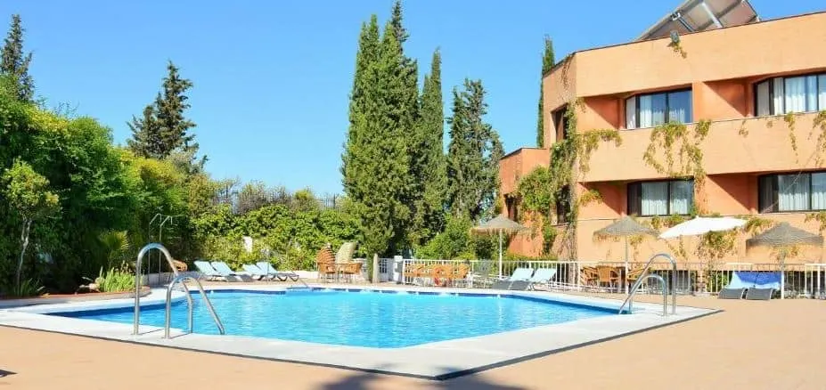 outdoor pool at the Porcel Alixares, one of the best 4 star hotels in Granada