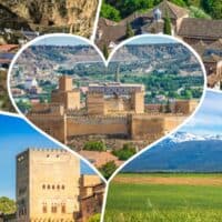 a collage with photos from the most beautiful places in Granada