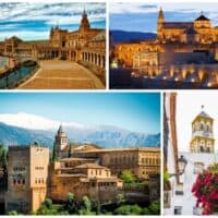 a collage of landmarks in Andalucia