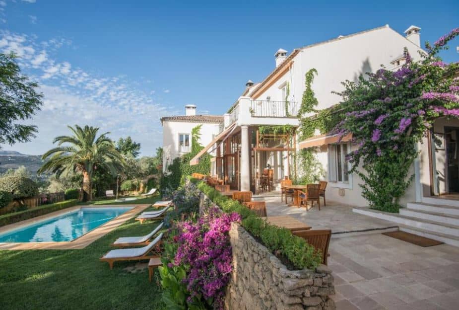 lovely garden and pool at Hotel La Fuente de la Higuera, luxury hotels in Andalucia