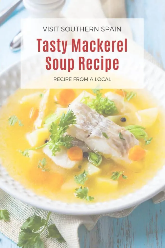 a pin with mackerel soup recipe with vegetabels.
