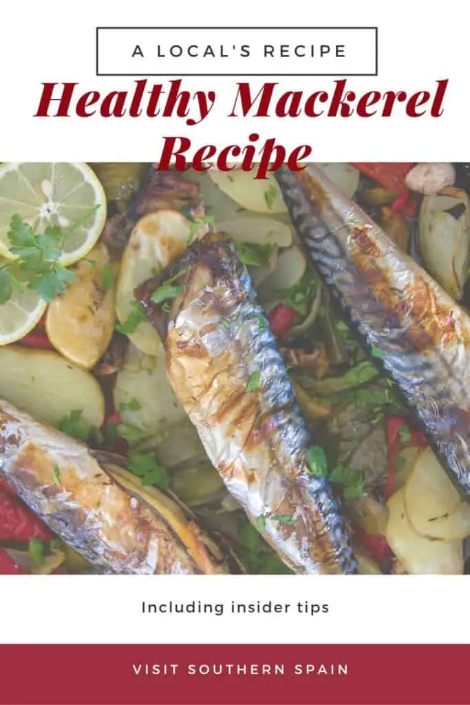 a pin with a healthy mackerel recipe ready to be put in the oven. 