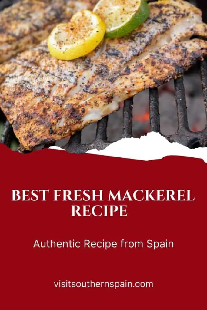 a pin with a fresh mackerel recipe on the grill.