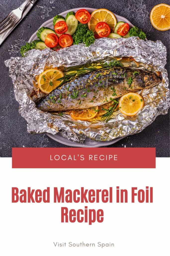 a pin with Baked Mackerel in Foil with lemon slices.