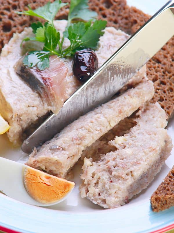 mackerel pate recipe on a piece of bread.