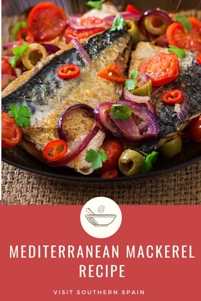 a pin with a Mediterranean Mackerel Recipe