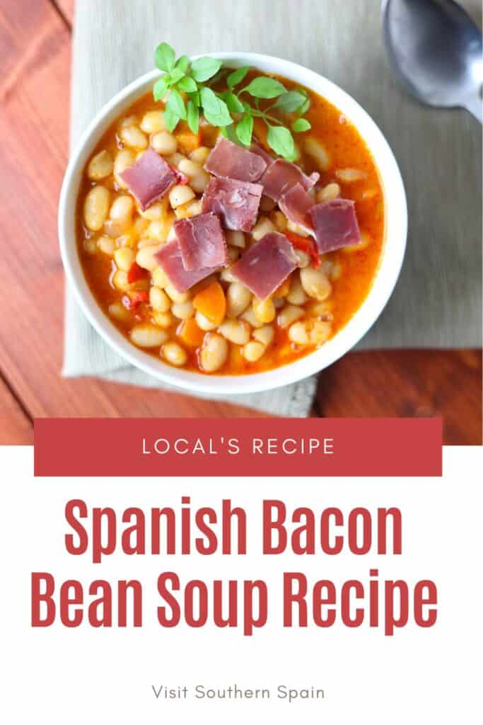 a pin with a Spanish bacon bean soup.