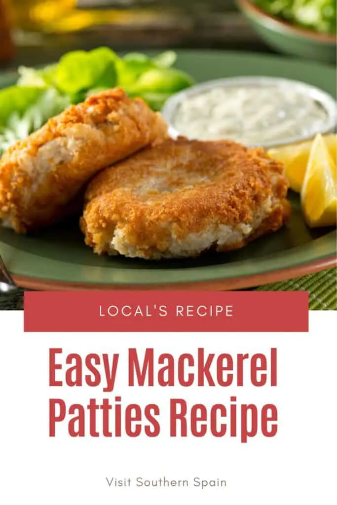 a pin with 2 fish patties made with the Easy Mackerel Patties Recipe
