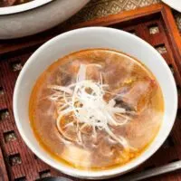 a bowl of oxtail noodle soup recipe