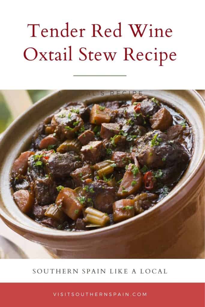 a pin with a clay pot of red wine oxtail stew