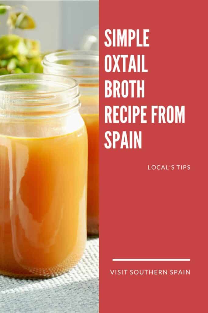 a pin with 2 jars of oxtail broth recipe