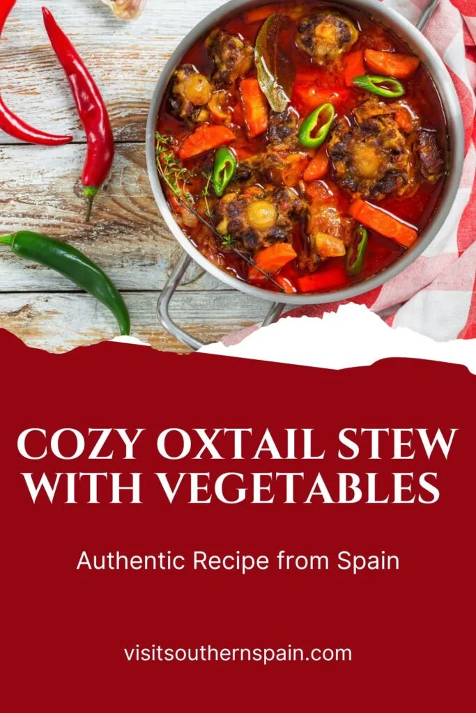 a pin with oxtail stew with vegetables in a pot