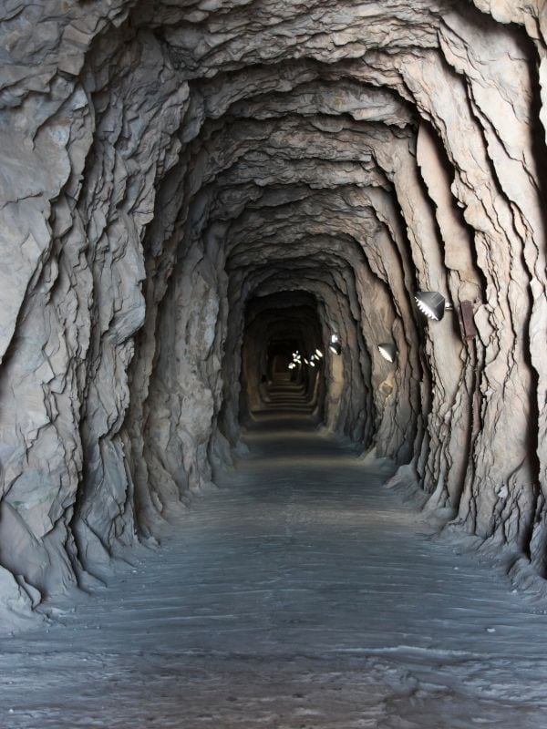 a view of a tunnel at the Great Siege Tunnels in gibraltar