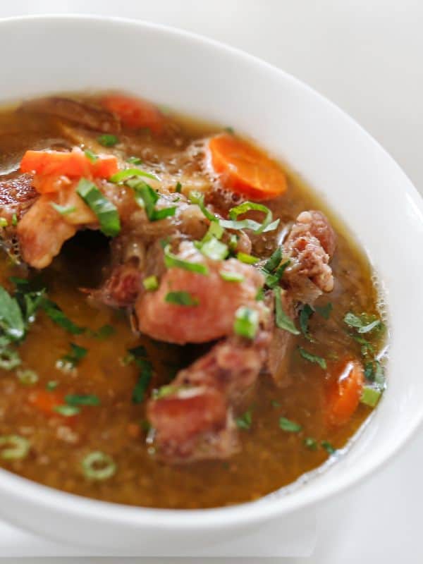 closeup of the easy Oxtail Soup Recipe