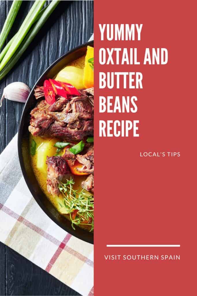 a pin with oxtail and butter beans in a pot