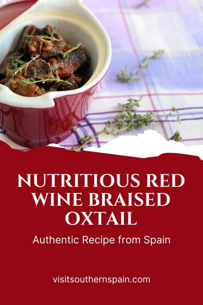 a pin with red wine braised oxtail in a red dutch pot