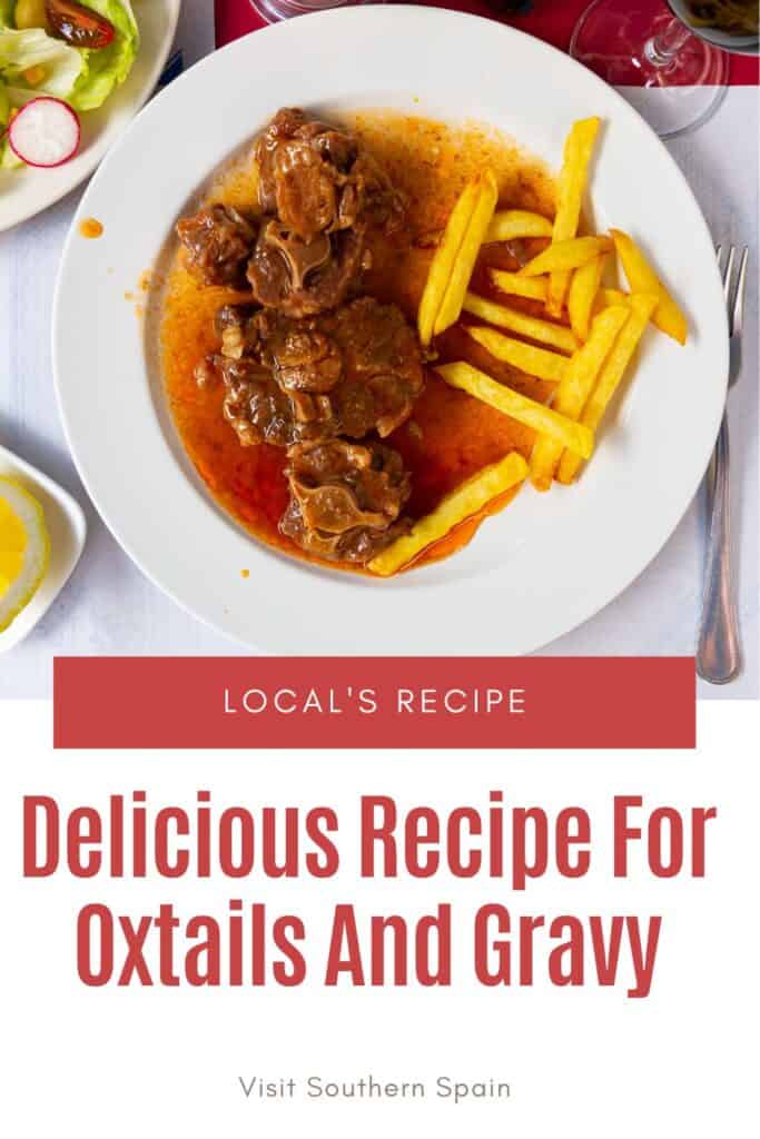 a pin with oxtails and fried made with the recipe for oxtails and gravy