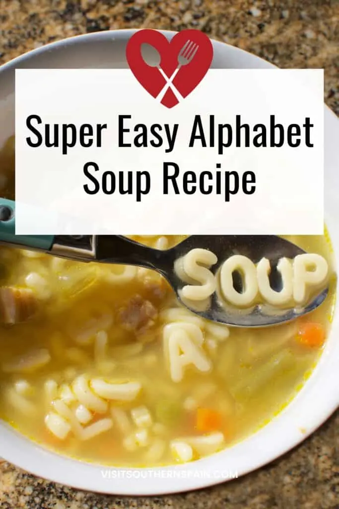a pin with spoon where soup is written from the alphabet soup
