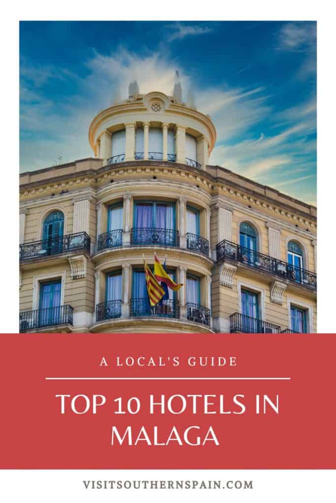 a pin with the exterior of one of the Top 10 Hotels In Malaga
