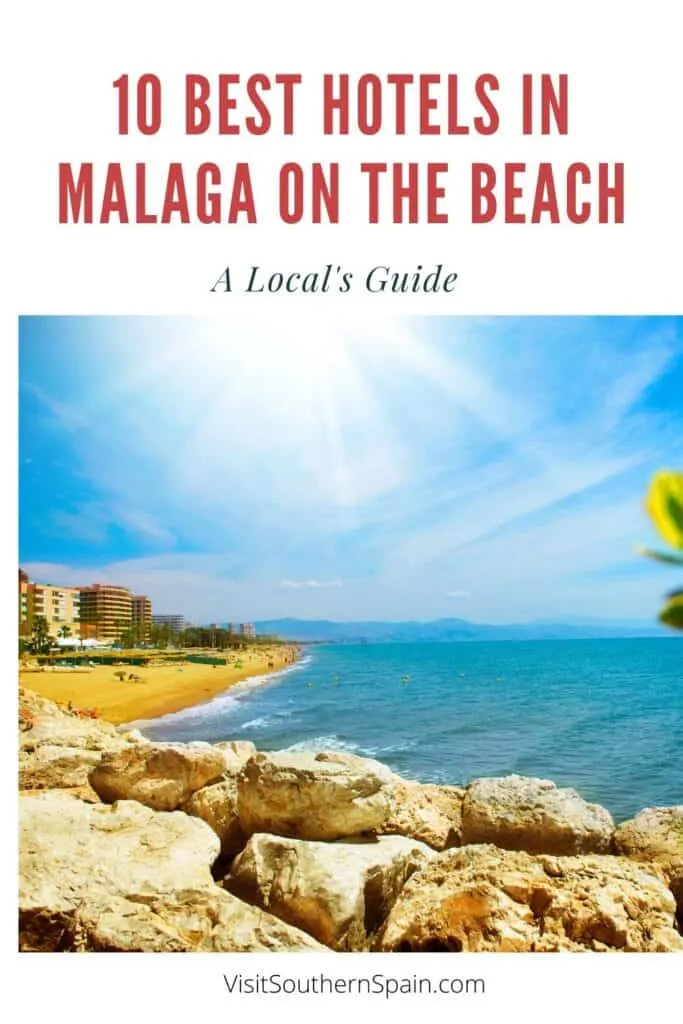 a pin with a coastal view of Malaga, Best Hotels In Malaga On The Beach