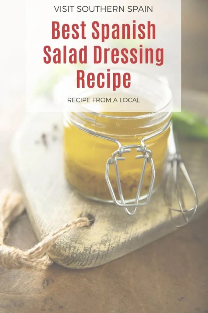 a pin with a jar of Spanish Salad Dressing