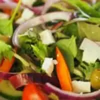 closeup with spanish vegetable salad
