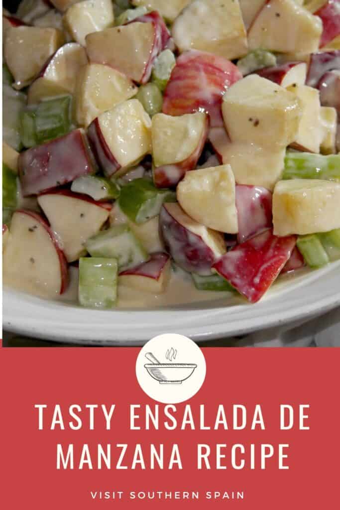 a pin with a ensalada de manzana on a plate