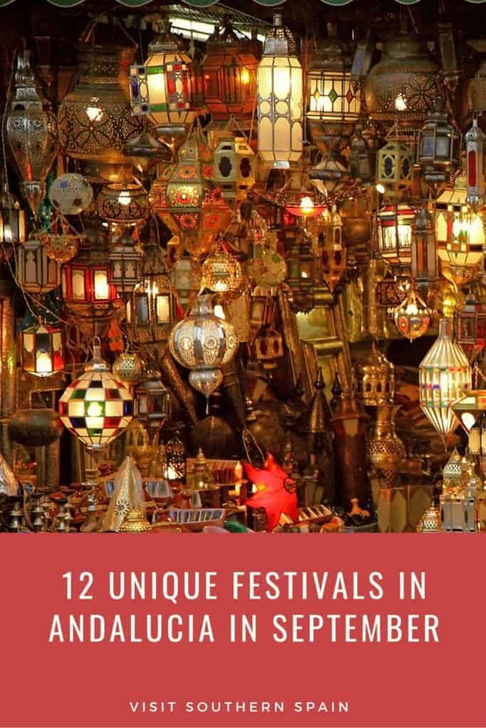 many different types of lamps hanging from the ceiling